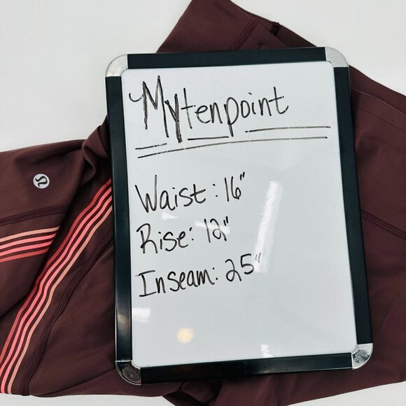 Lululemon Women Brown Speed Limit Cherry Cola High Waist Pocket 12 Crop Leggings - Picture 7 of 7